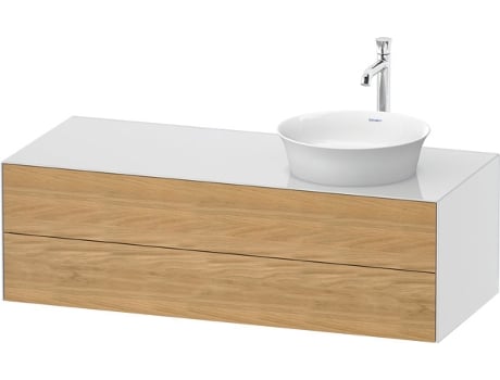 DURAVIT Tulip blanco, mueble de baño colgado en la pared, ancho 1300 x profundidad 550mm, con 2 cajones, con tecnología tip-on, WT4987R