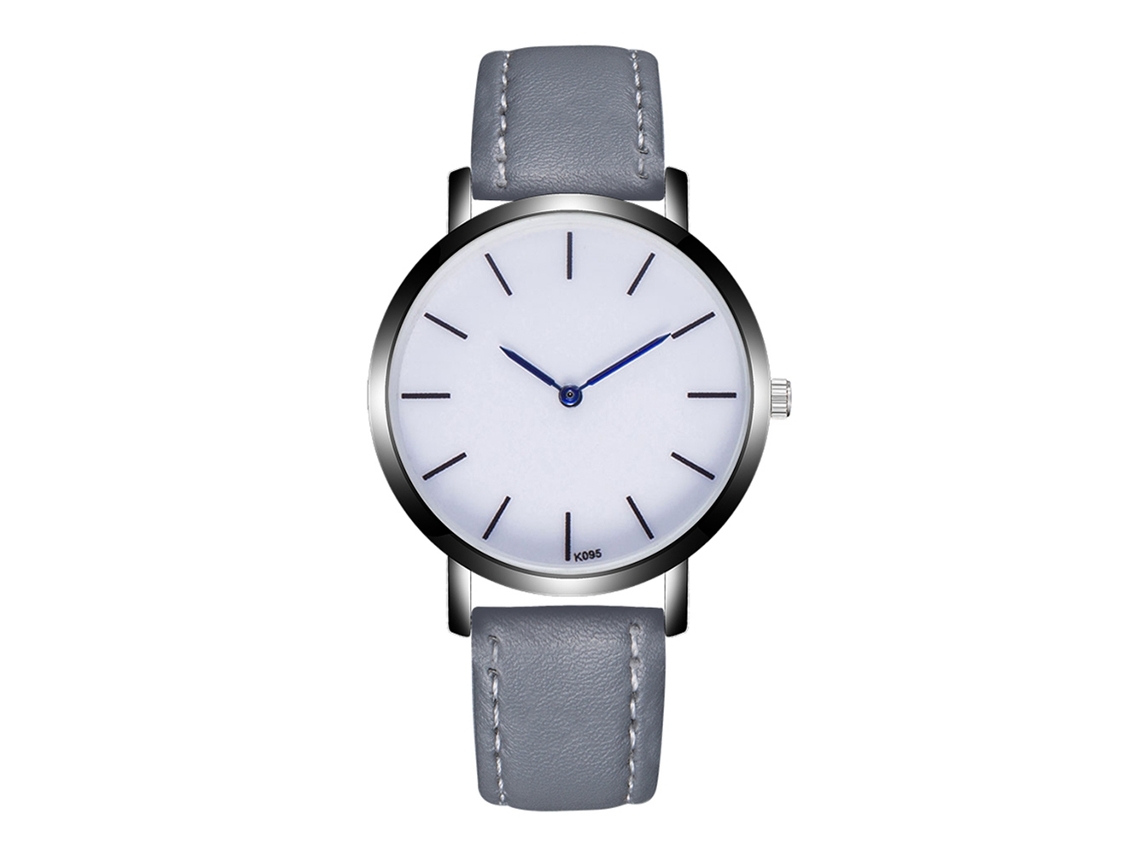 Reloj Casual De Moda Unisex De Cuarzo Con Correa De Cuero Gris Zhoulianfa