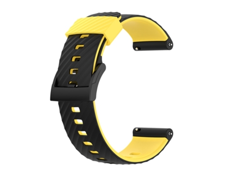 Correa de Silicona color dual para Suunto Spartan Sport/Spartan Sport Wrist HR/9/9 Baro/7/D5 - negro/amarillo
