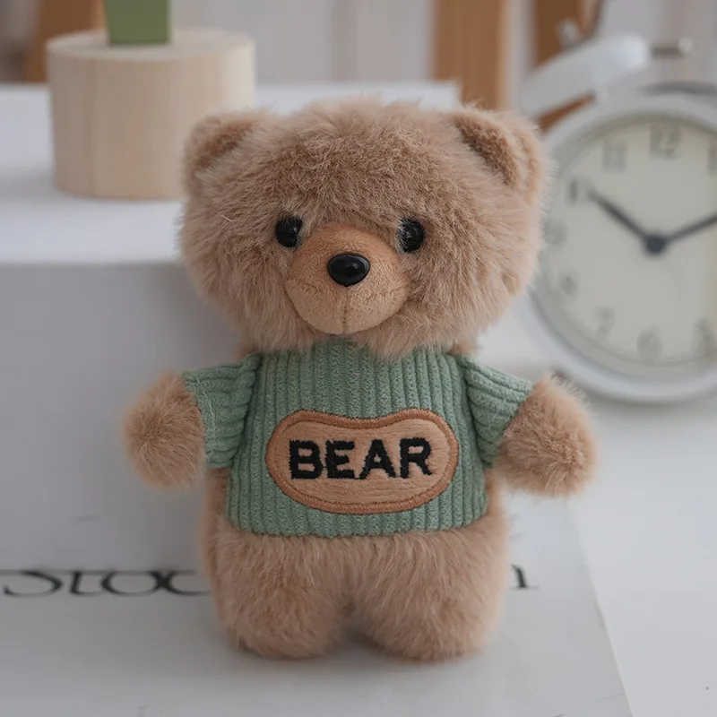 (gris) Llavero De Peluche Con Forma De Oso Y Letras De 14 Cm.
