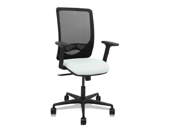 Silla De Oficina Zulema Con Mecanismo Sincro Tapizada Con Tela Color Blanco Y Malla Color Negro