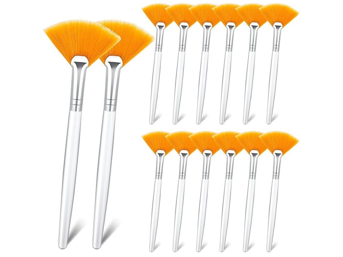 14 Cepillos De Viento Aplicador Facial Suave Aplicador De Cepillo Para Ácido (amarillo)