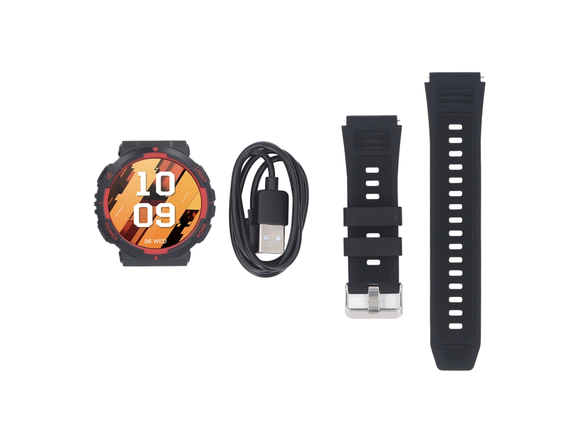 Relógio Inteligente Bluetooth 1.53 Polegadas Lanterna Resistente À Água 30m Modos Esportivos Vermelho