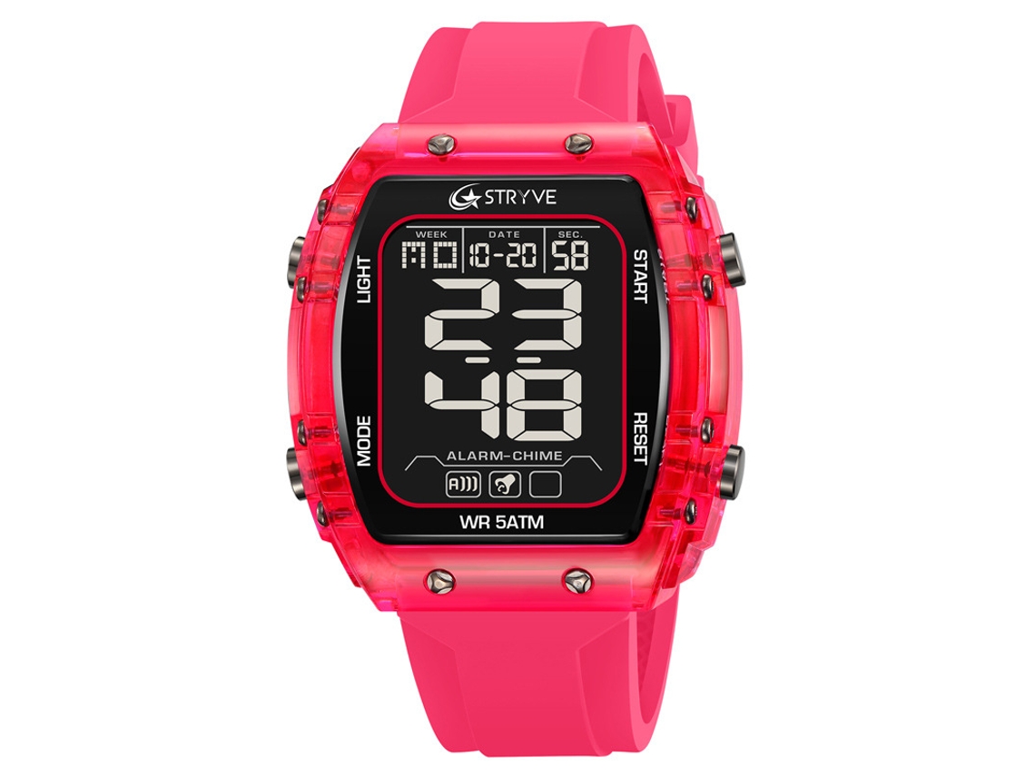 Reloj Deportivo Elegante Para Hombre (rojo Rosado), Reloj De Pulsera Electrónico Digital Luminoso E Impermeable.
