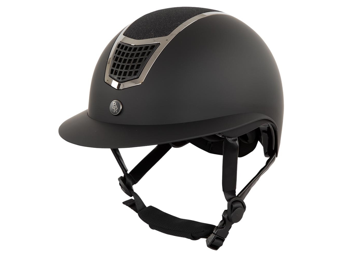 Casco de equitación con lentejuelas y visera de polo BR Equitation Lambda Plus Glitter