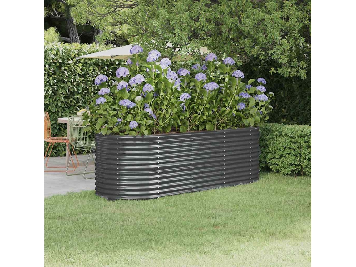 Jardinera Arriate | Maceta Acero Galvanizado Antracita 224x80x68 Cm