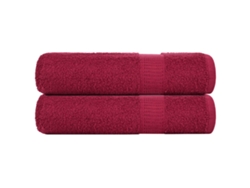 Toallas De Ducha 2 Uds 100 Algodón Burdeos 70x140 Cm 360 Gsm Wsd309691