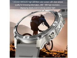Reloj inteligente 1.43 con más de 100 modos deportivos, pronóstico del tiempo, Bluetooth 5.3, color negro Yizhood