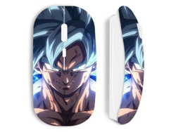 Ratón inalámbrico Dragon Ball Z GOKU Ultra Instinct blanco con cara enojada Maniacase
