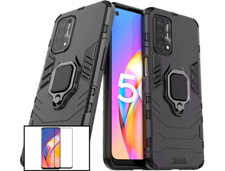 Carcasa y Protector Oppo A74 5G PHONECARE Military Defender Negro