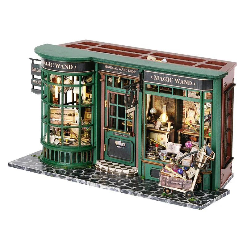 Kit De Construcción De Casa De Muñecas De Madera 3d - Modelo En Miniatura "tienda Mágica"
