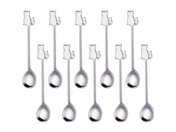 2026da-cucharas Mini De Acero Inoxidable 5.59in Para Café Té Postre Helado 10 Piezas Plata