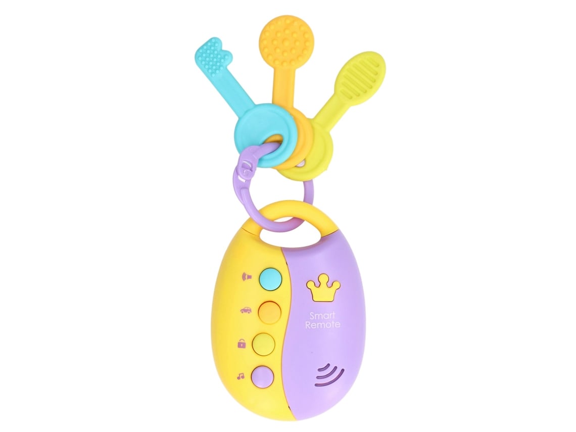 Bjww-brinquedo Chave De Carro Remoto Simulador Com Som E Luz Amarela Para Bebês De 12 Meses Em Diante