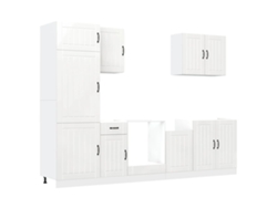 Conjunto de gabinetes de cocina Lucca, blanco brillante, EXCLUSIVO DE LA CASA