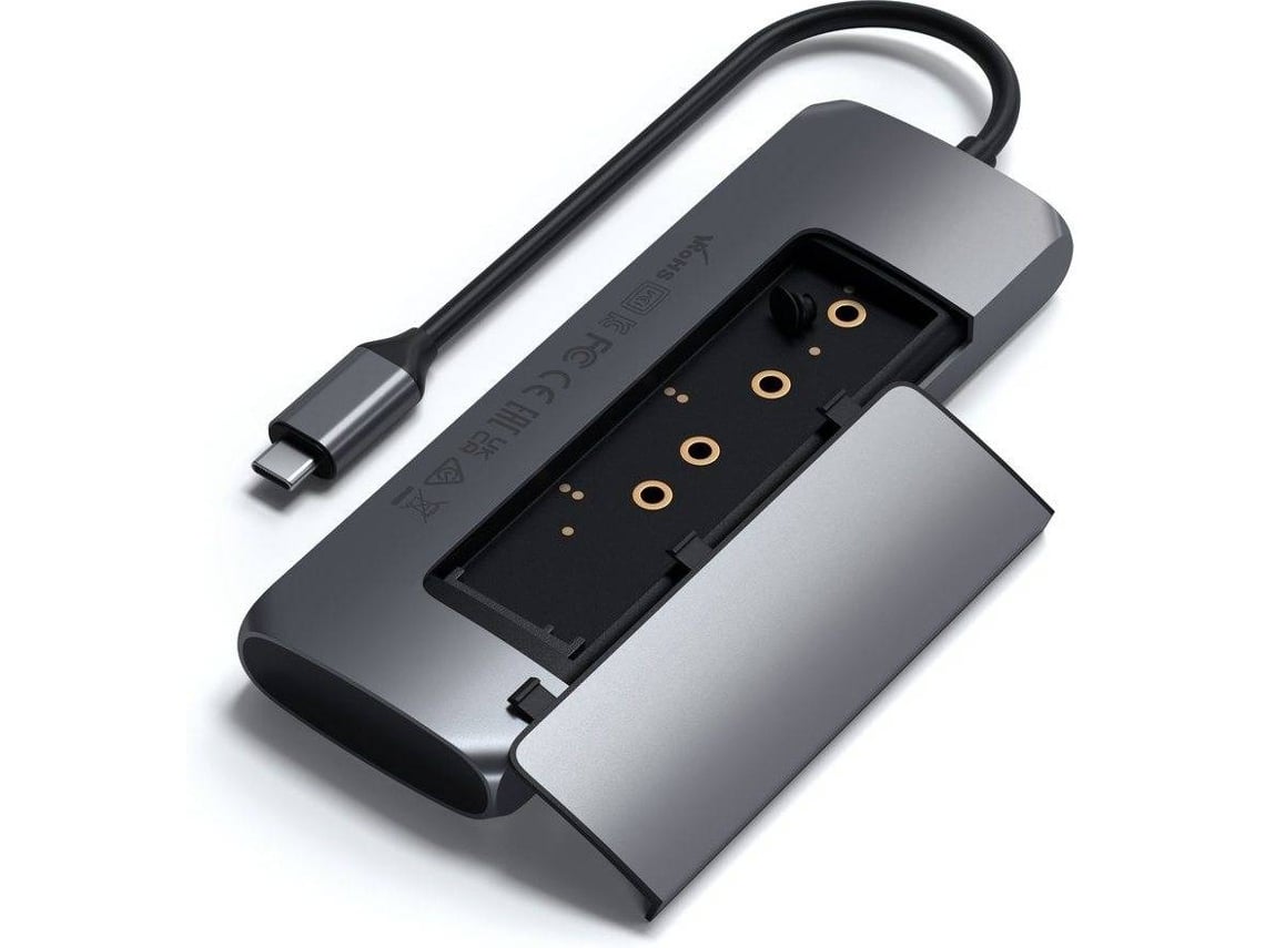 ADAPTADOR USB-C SATECHI WITH SSD CINZA