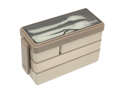 Fiambrera Bento Para Adultos, 3 Capas, 4 Compartimentos, Apilable, Para El Trabajo, La Escuela, Picnic, Color Caqui.