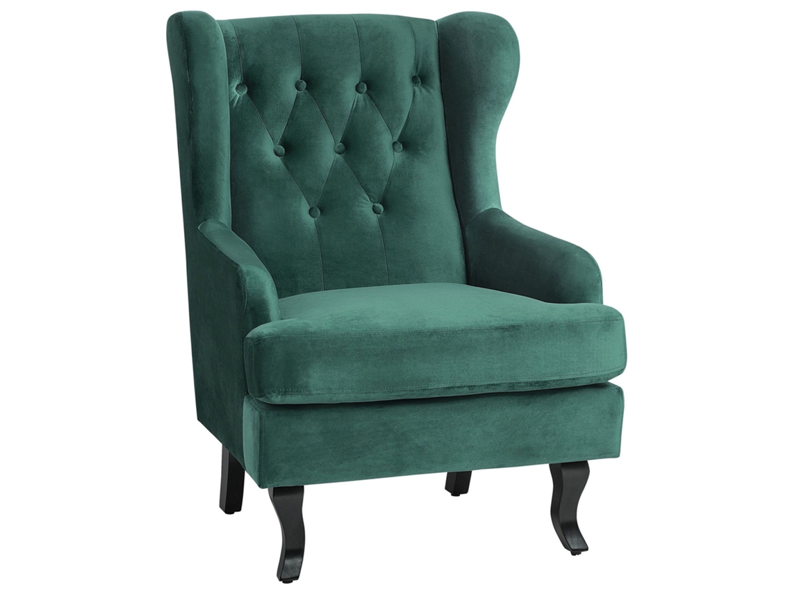 Sillón BELIANI Alta de Terciopelo Verde 72x85x102