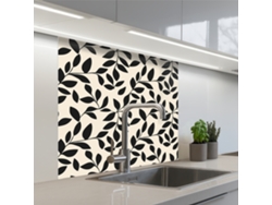 Salpicaderos De Cocina Elegante - Estampado - Negro - Beige 80x80 Cm