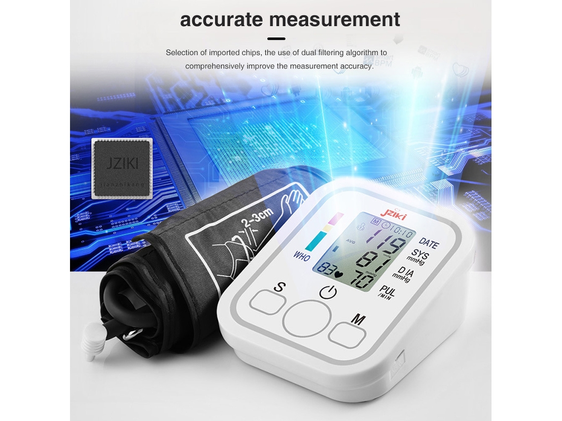 Monitor Digital De Presión Arterial De Brazo Con Gran Pantalla Lcd Y Memoria Para Uso Doméstico.