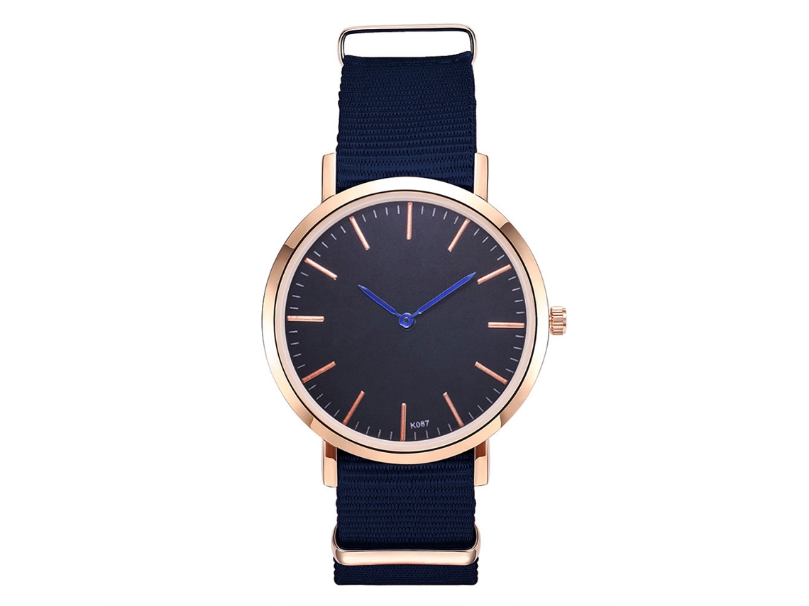 Reloj De Cuarzo Zhoulianfa K087-me1, Azul, Correa De Nailon, Estilo Elegante Y Formal.