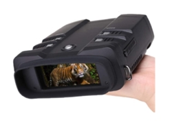 Gafas de visión nocturna digital infrarrojas con pantalla grande, binoculares con capucha Yizhood de 64 g (negro)