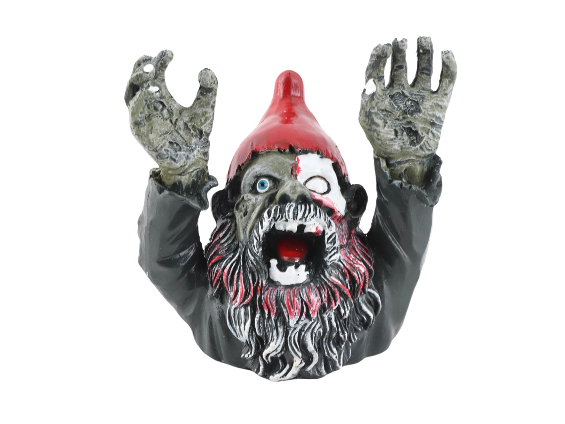 Estatua de enano zombi malvado 2026 para decoración de jardín de Halloween - Escultura aterradora para ambientes exteriores