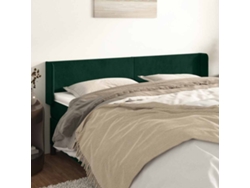 Cabecero De Cama | Panel De Cabecero De Terciopelo Verde Oscuro 203x16x78/88 Cm
