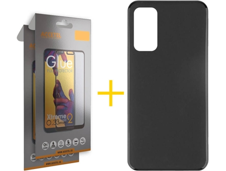 Kit Funda + 2 Protectores de Pantalla Huawei P Smart 2021 ACCETEL Liso Negro