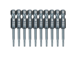Kit De 10 Brocas De Destornillador Estrella Segura T8 Magnéticas, Mango Hexagonal 1/4", 50mm