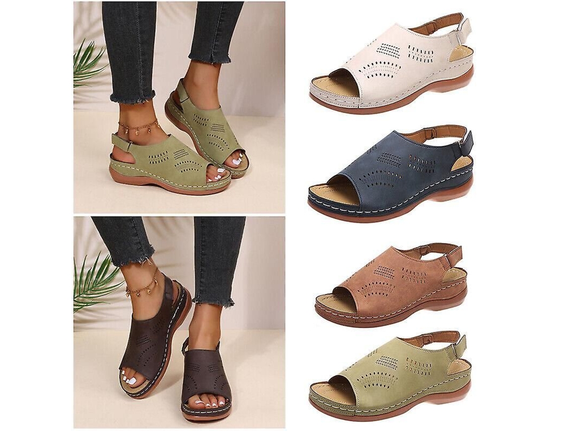 2026-sandalias Ortopédicas Cómodas Para Mujer Sursell Con Zapato Mule De Cuña Baja