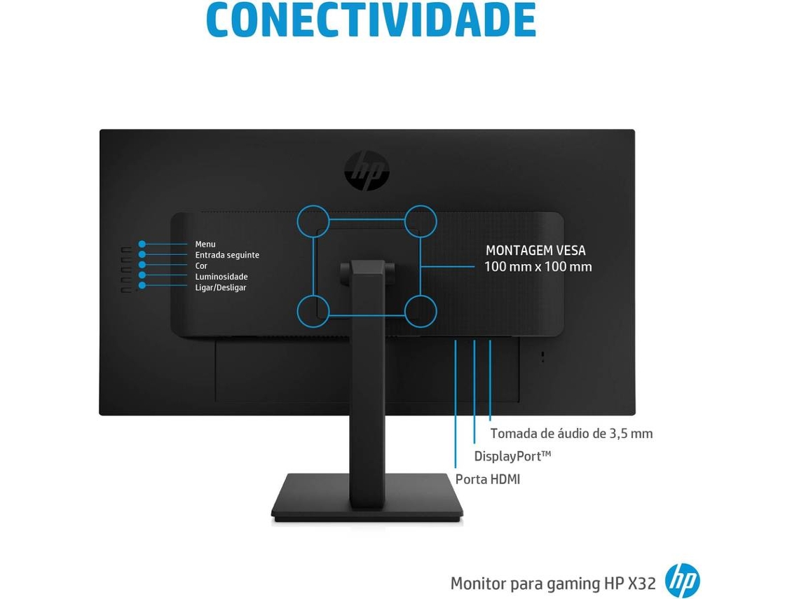 Monitor Gaming HP X32 2V7V4E9 (31.5'' 165 Hz 1 ms AMD FreeSync