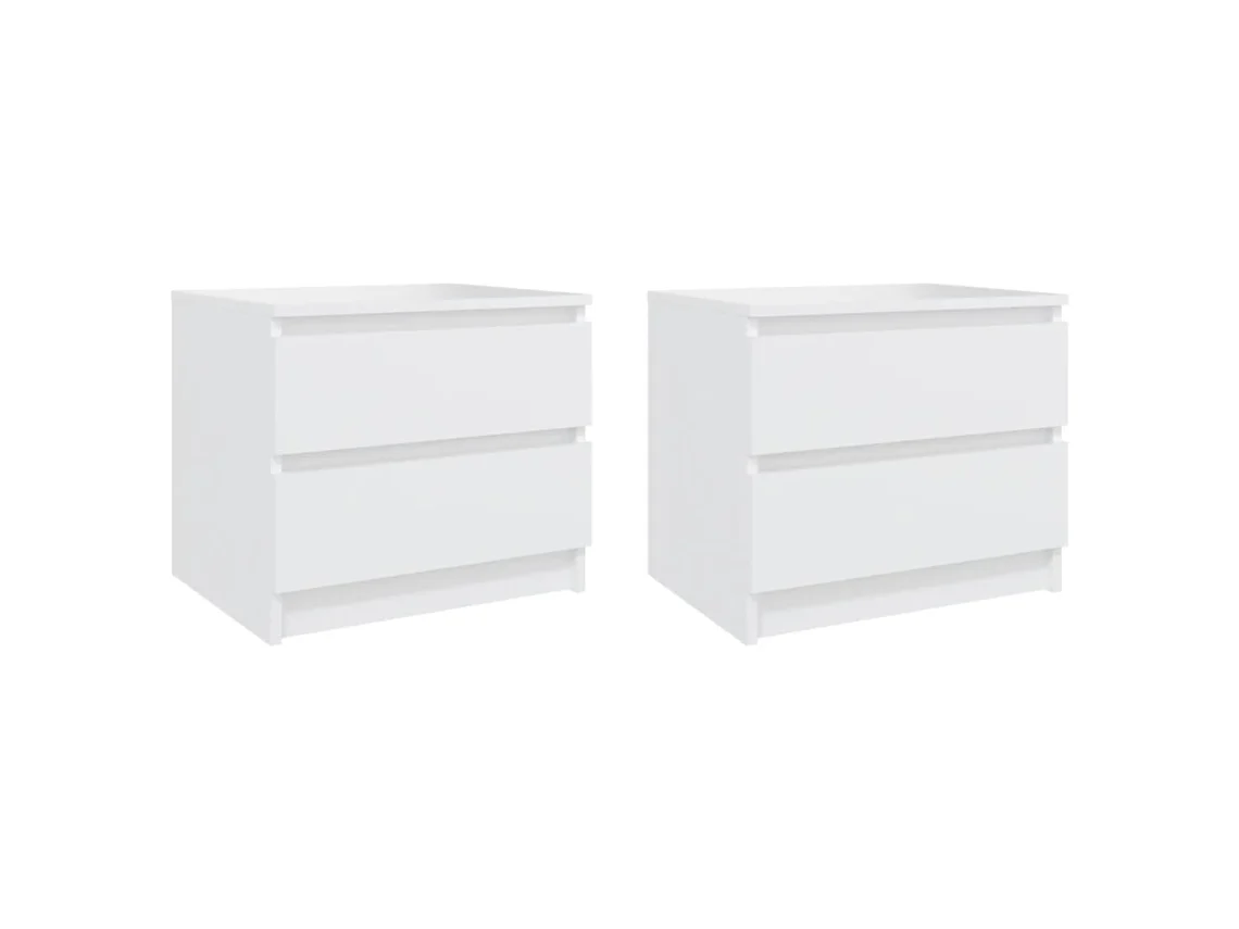 Mesitas de Noche LOVELY HOME Mesinha 2 Pcs 50X39X43,5 Cm Contraplacado Branco