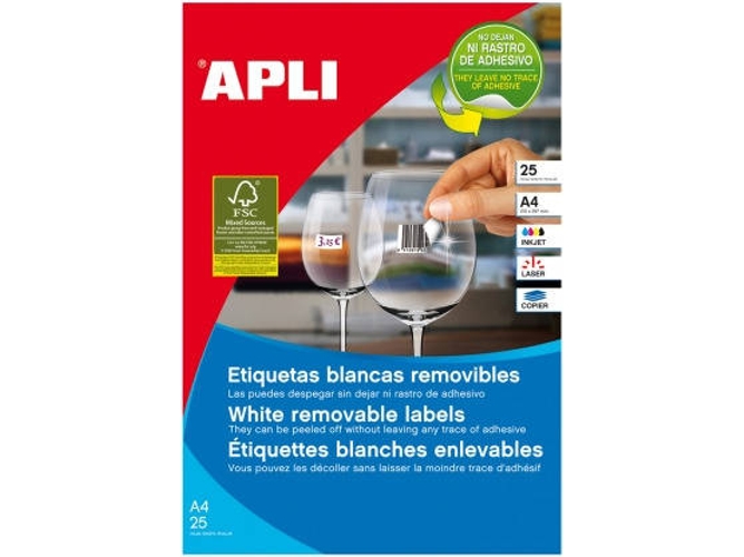 Etiquetas Adhesivas A4 APLI 35.6 x 16.9 mm - 25 Hojas