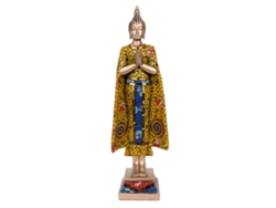 ORIGEN Home Decor Buddha Budas Figura de Buda Naranja - 43x13x9cm Resina Alta Calidad BY SIGRIS