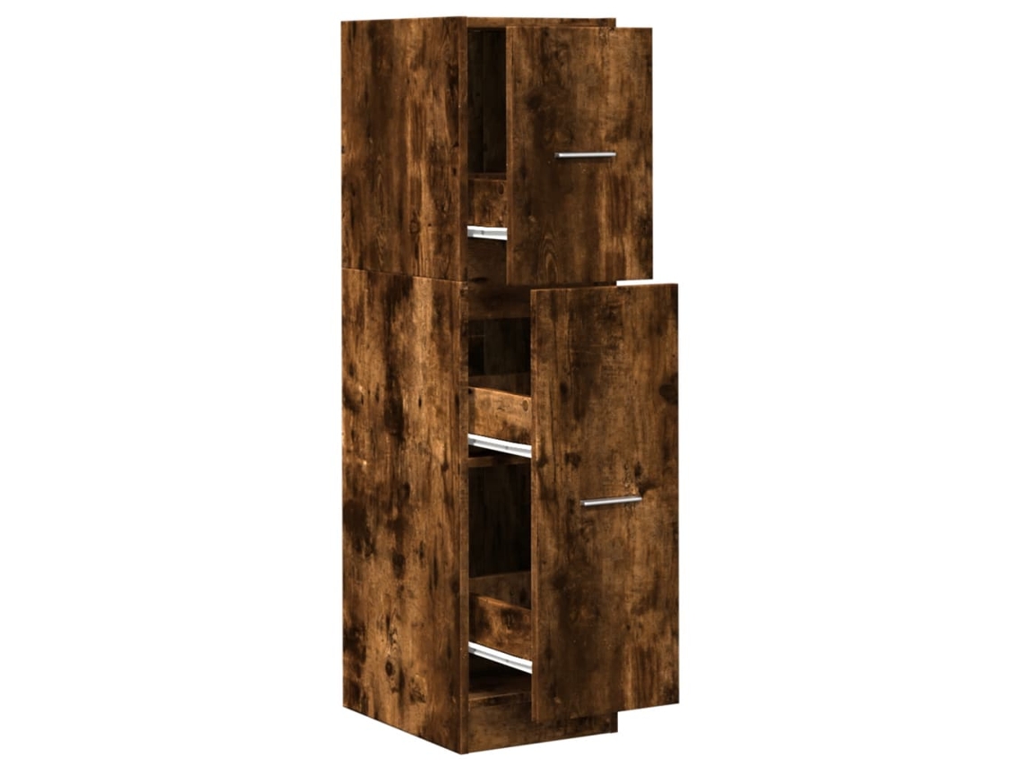 Maison Exclusive - Armario Botiquín Madera Ingeniería Roble Ahumado 30x41x118 Cm