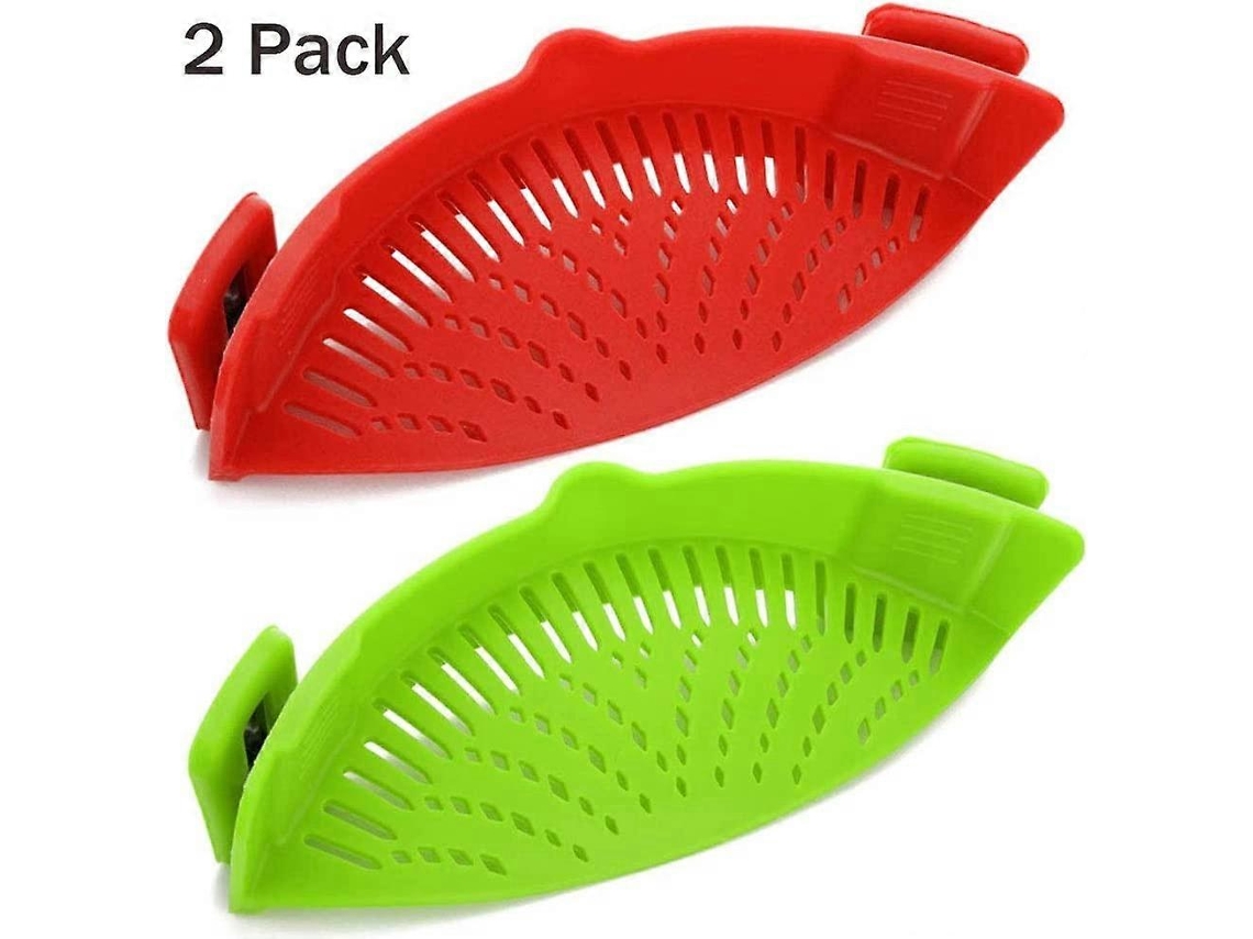 Colador De Silicona, 2 Pack Resistente Al Calor Clip Para Pasta Arroz Utensilios De Cocina Fácil De Limpiar