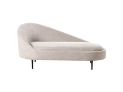 Chaise longue izquierda Beliani Valreas en poliéster beige 151x80x74