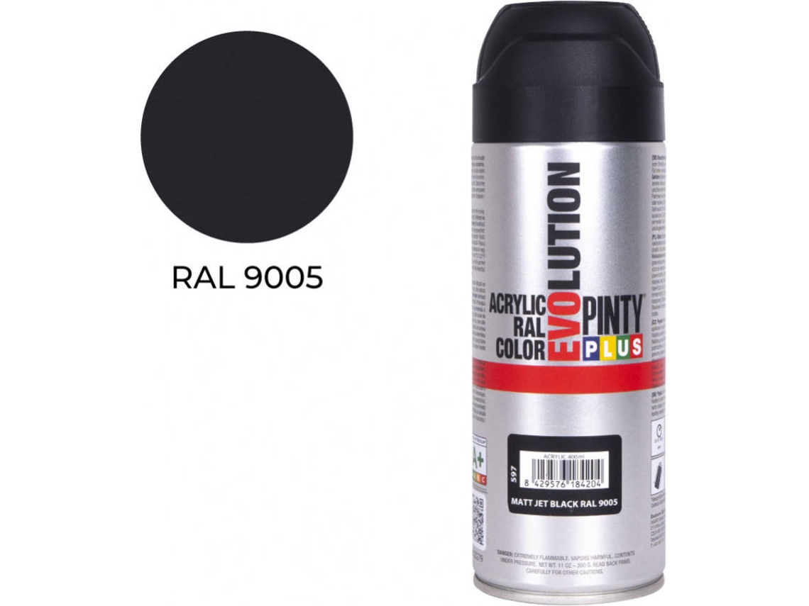 Spray Ral Pinty Plus 9005 Negro Satinado 400Ml