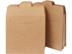 50 Marrón Almacenamiento Embalaje Papel Bolsas De Kraft Para Cd, Sobres Duraderos Y Reutilizables