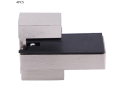 4 piezas de sujetadores en forma de F, clips de fijación para estantes de pared de vidrio y madera con pasador (03)