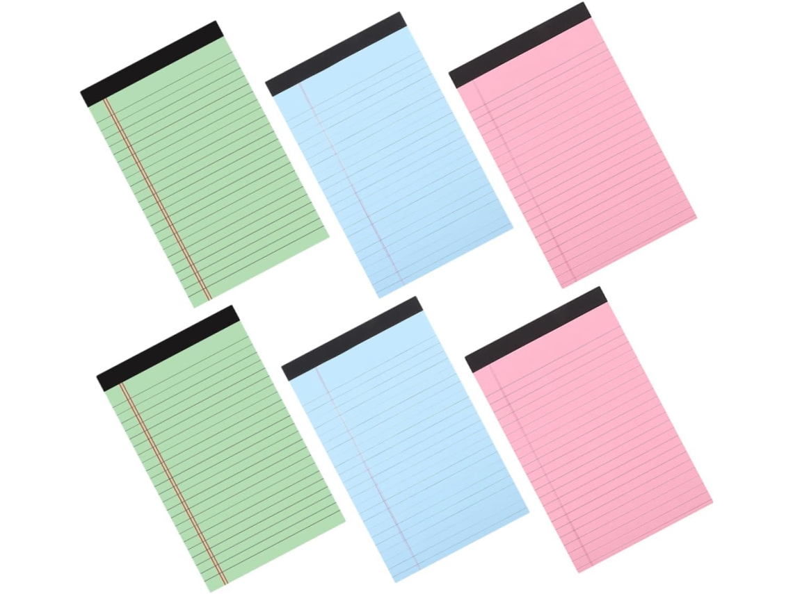 Juego de 6 cuadernos coloridos con líneas y páginas desmontables para organizar en casa, en la oficina y en Gokoco