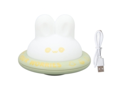 Rebe-lámpara De Noche Conejo Cute Recargable 3 Niveles Luz Cálida Silicona Suave Led Para Decoración De Dormitorio Verde