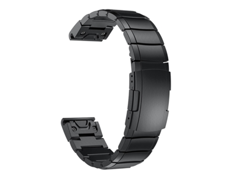 Correa de metal cadena de eslabones con hebilla de ajuste rápido para Garmin Fenix 5 195mm - negro