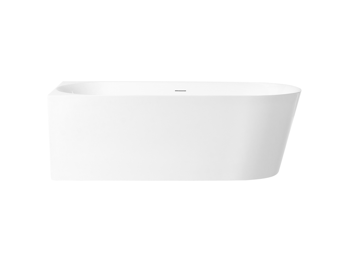 Bañera Beliani Renaca de acrílico blanco con acabado clásico, 79 x 170 x 58 cm