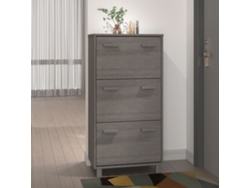 Zapatero Organizador Hamar 59,5X35X117 Cm Pino Macizo Gris-Claro