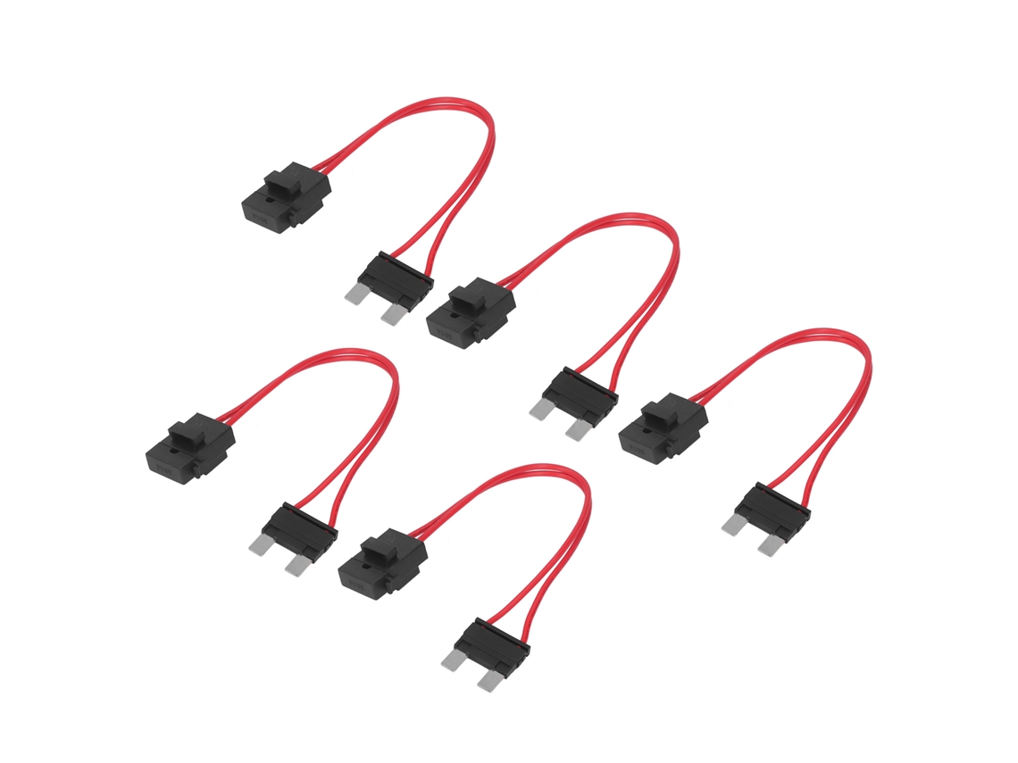 Omni-5 Piezas Portafusibles De Coche Atm 20a 16awg Con Cable Extensible Y 5 Fusibles Para Vehículos