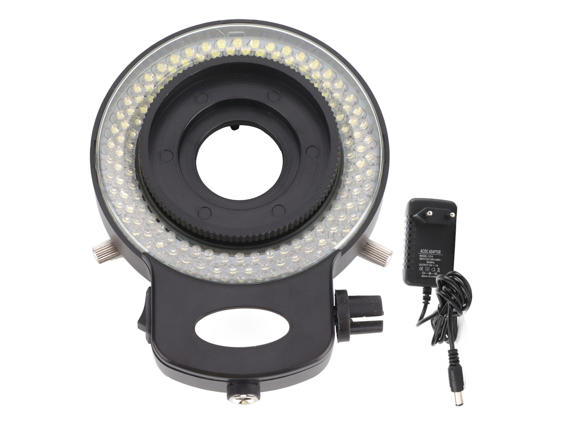 Luz Led Ajustable De 144 Led Para Microscopio Industrial, Anillo Con Cubierta Negra