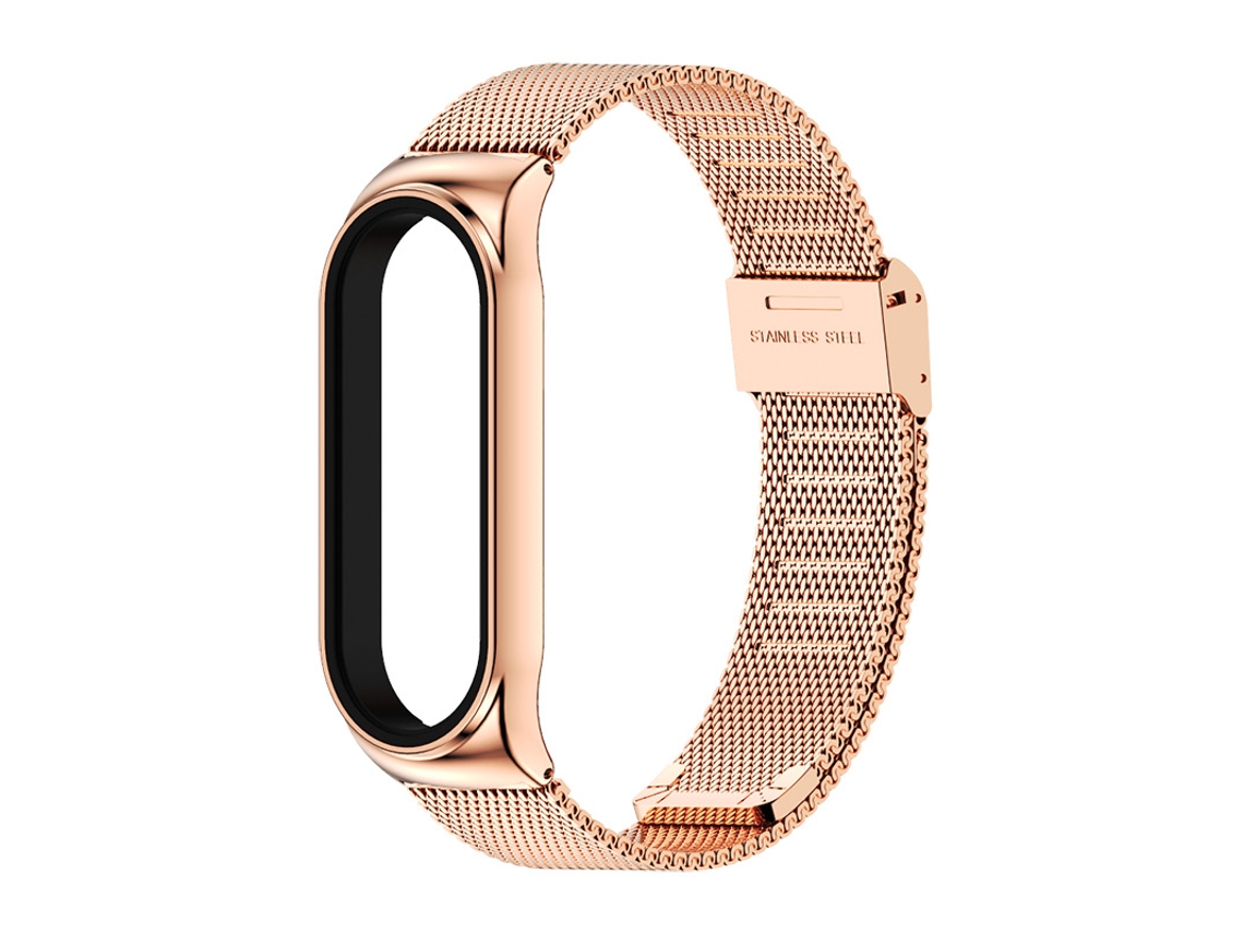 Correa Smartwatch para Xiaomi Mi Band 7 Milan Buckle Plus Acero Inoxidable Cs-Oro Rosa YUYSAN