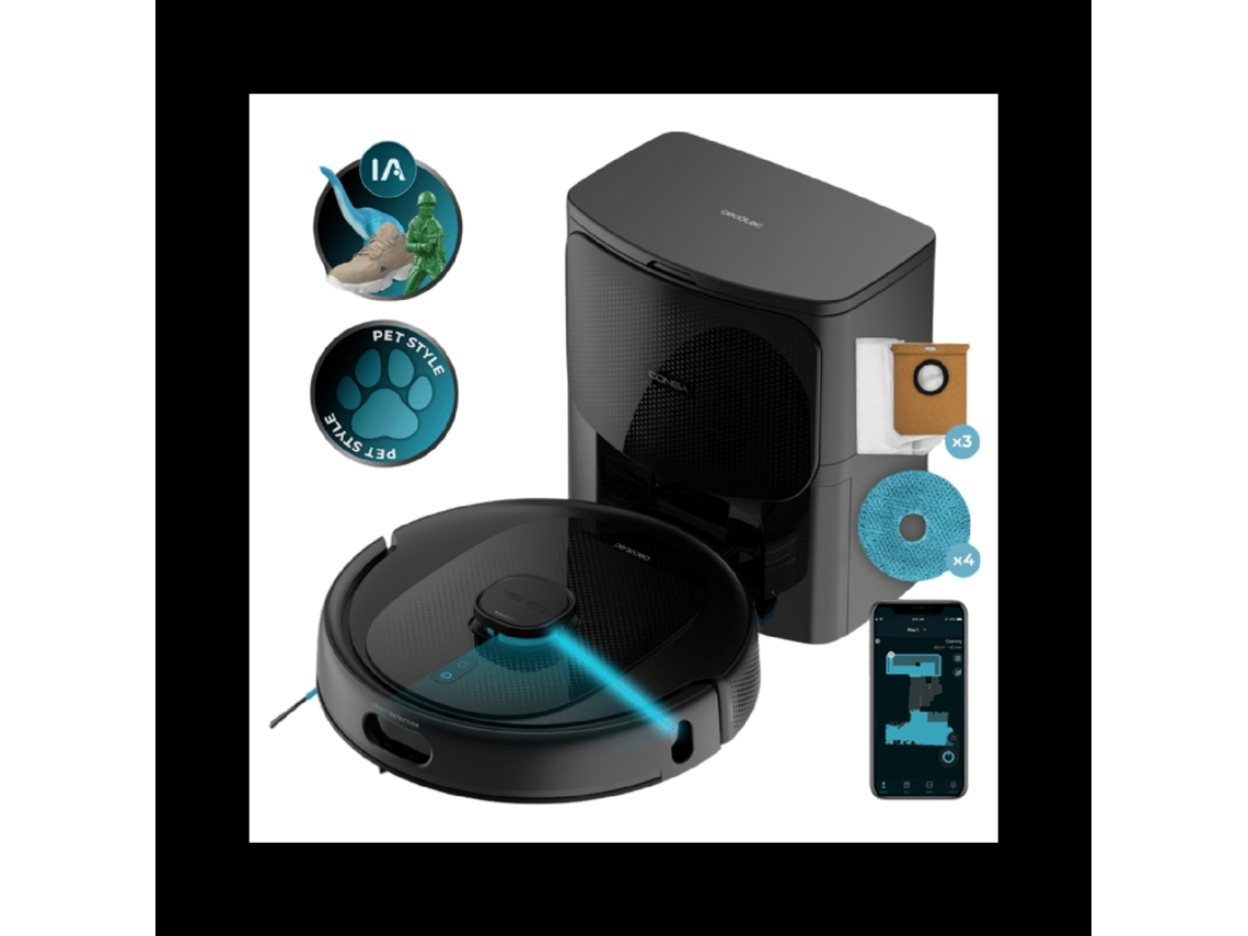 Cecotec Robot Aspirador Conga 9990 Ai Spin Revolution Supreme Home, 10.000 Pa, Navegación Láser, Base De Autovaciado