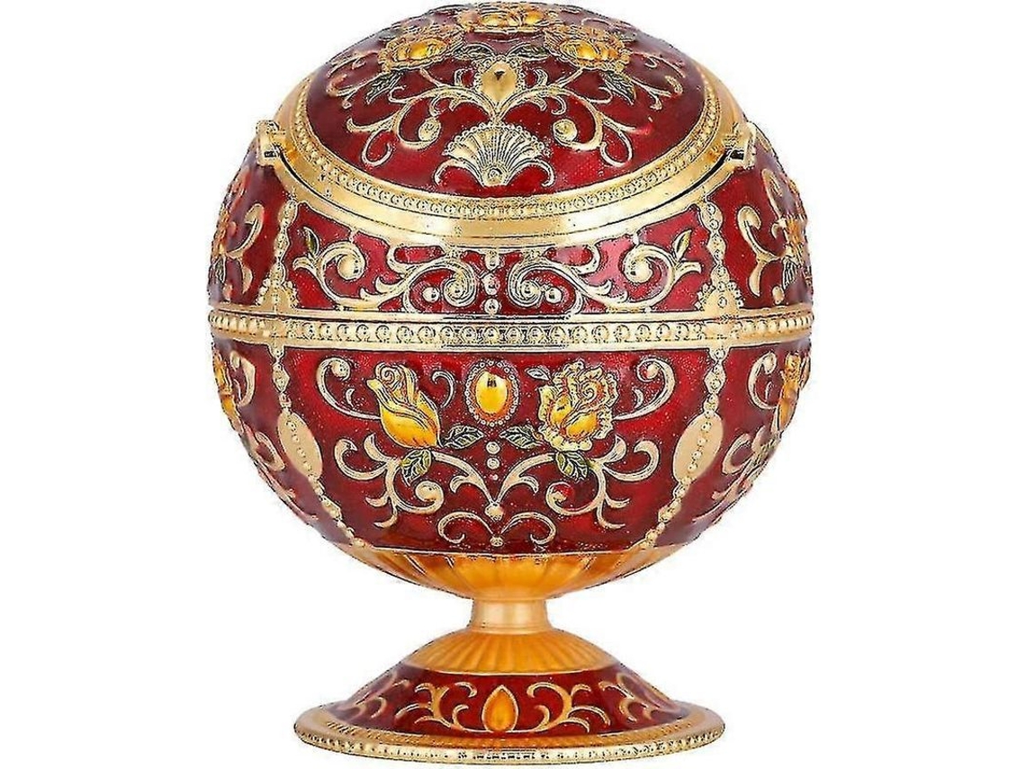 Fasst-cenicero Antiguo A Prueba De Viento Con Tapa Patrón Floral De Latón Para Mesa Decoración Retro